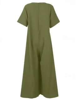Sale Women's Normal Jumpsuit Streetwear Solid Color Short Sleeve Square Neck Street Going out Regular Fit Yellow Wine Army Green Summer Women Jumpsuits