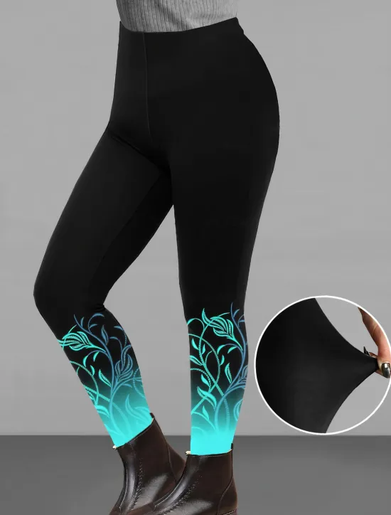 New Women's Normal Leggings Designer Casual Ankle-Length High Rise Gradient Flower Elastic Waist Print Breathability Comfortable High Elasticity Casual Daily Wear Dark Chocolate Brown black Gray yellow Women Leggings
