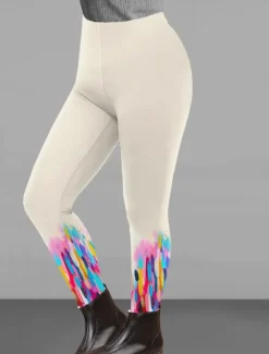New Women's Normal Leggings Designer Casual Ankle-Length High Rise Gradient Flower Elastic Waist Print Breathability Comfortable High Elasticity Casual Daily Wear Dark Chocolate Brown black Gray yellow Women Leggings