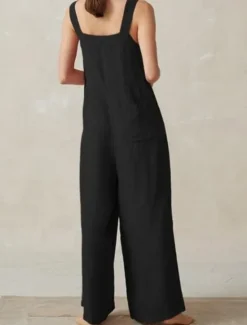 Discount Women's Normal Linen-Inspired Pants Streetwear Solid Color Sleeveless U Neck Pocket Street Daily Regular Fit Black Red Blue Summer Women Pants