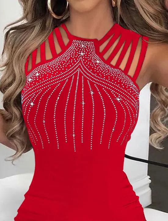 Women's Normal Long Dress Maxi Dress Elegant Dress Birthday Formal Sleeveless Form Fit Solid Color Sleeveless Asymmetrical Black Red Blue Spring Women Cocktail Dress