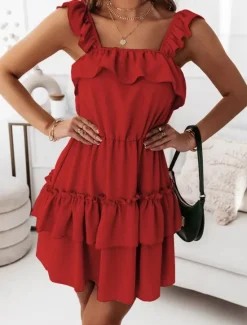 Hot Women's Normal Mini Dress Graduation Dress Slip Dress Cute Sleeveless Daily Form Fit Solid Color Short Sleeve Cowl Neck White Red Blue Summer Spring Women White Dresses