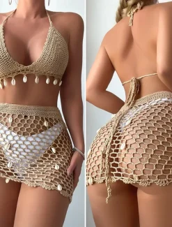 Online Women's Normal Pajamas Sexy Bodies Sets Plain Hot Sexy Holiday Home Bed Swimming Outdoor Swimming Sleeveless 2 Piece Cut Out Summer Home Outfits Women Lingerie