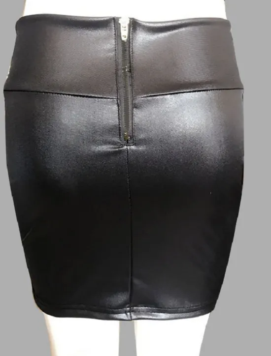 Best Women's Normal Pencil Bodycon Work Skirts Sexy Mini High Waist Skirts Solid Colored Inelastic Holiday Casual Daily Black Red Brown Summer PU Faux Leather Women Skirts