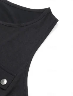 New Women's Normal Romper Active Solid Color Sleeveless Round Neck Zipper Pocket Vacation Daily Regular Fit Summer Women Rompers