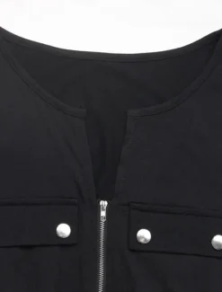 New Women's Normal Romper Active Solid Color Sleeveless Round Neck Zipper Pocket Vacation Daily Regular Fit Summer Women Rompers