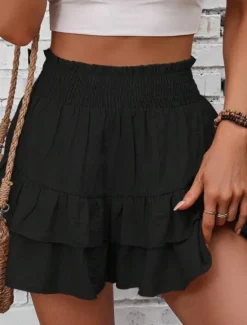 Women's Normal Shorts Casual Daily Short Medium Waist Solid Color Elastic Waist Comfy Breathable Quick Dry Micro-elastic Casual Going out Black Pink Khaki Summer Regular Fit Women Shorts