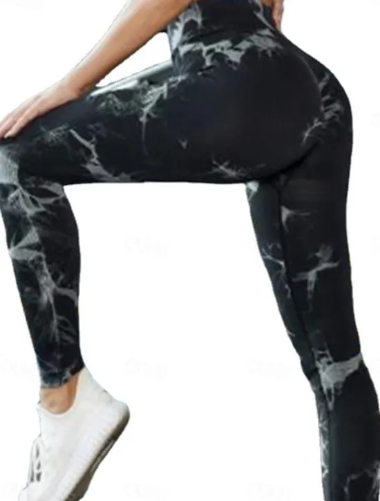 Women's Normal Slim Casual Daily Full Length High Waist Graphic Print Tummy Control Butt Lift Stretchy Sport Black Red Blue Spring Fall Skinny Women Leggings