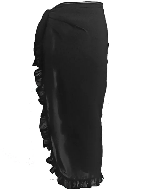 Hot Women's Normal Swimwear Cover Up Swim Shorts wrap Swimsuit Ruffle Vacation Fashion Pure Color Bathing Suits Women Cover Up