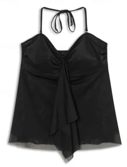 Women's Normal Swimwear Tankini 2 Piece Swimsuit 2 Piece Modest Swimwear Bandeau Strapless Vacation Beach Wear Solid Color Strap Sleeveless Bathing Suits Women Tankinis