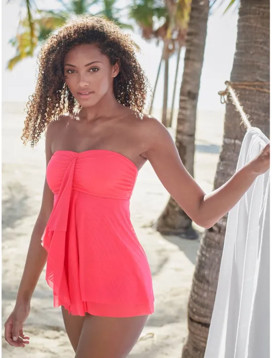 Women's Normal Swimwear Tankini 2 Piece Swimsuit 2 Piece Modest Swimwear Bandeau Strapless Vacation Beach Wear Solid Color Strap Sleeveless Bathing Suits Women Tankinis
