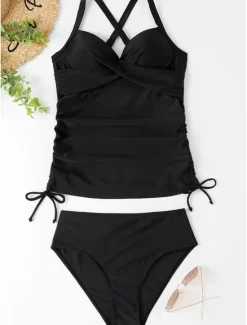 Outlet Women's Normal Swimwear Tankini 2 Piece Shorts Swimsuit Halter 2 Piece Printing Beach Wear Summer Leopard Sleeveless Bathing Suits Women Leopard Swimwear|Tankinis