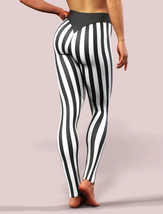 Online Women's Normal Tights Leggings Casual / Sporty Athleisure Ankle-Length Mid Waist Stripe Print Tummy Control Butt Lift Comfort Stretchy Yoga Weekend Summer Spring & Fall Slim Women Leggings