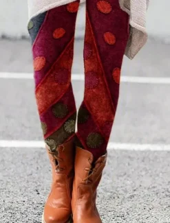 Women's Normal Tights Leggings Fashion Designer Tights Full Length Mid Waist Graphic Cat Flower / Floral Print Butt Lift Comfort Tummy Control High Elasticity Halloween Daily Black Yellow Wine Red Women Leggings