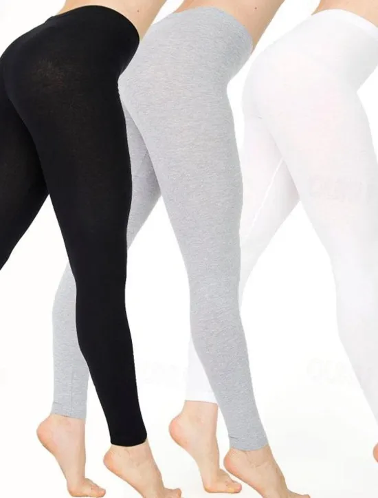 Best Women's Normal Tights Leggings Fashion Tights Full Length Mid Waist Plain Tummy Control Butt Lift Comfort High Elasticity Casual Weekend Lake blue Sapphire Wine Red Ice silk yellow leopard pants Women Leggings