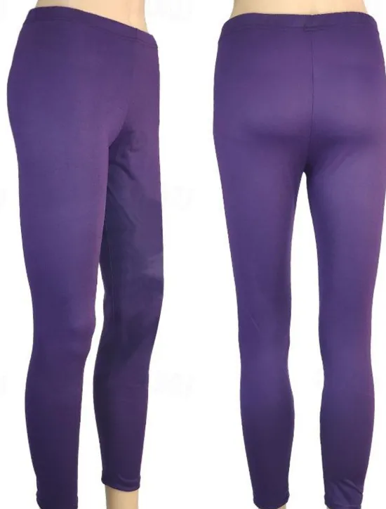 Best Women's Normal Tights Leggings Fashion Tights Full Length Mid Waist Plain Tummy Control Butt Lift Comfort High Elasticity Casual Weekend Lake blue Sapphire Wine Red Ice silk yellow leopard pants Women Leggings