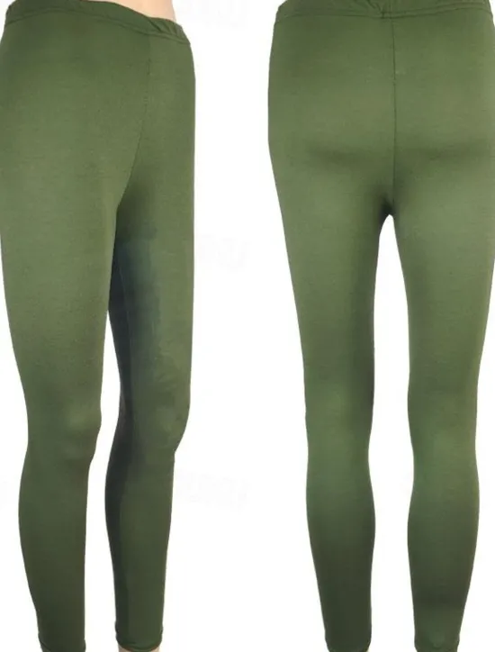 Best Women's Normal Tights Leggings Fashion Tights Full Length Mid Waist Plain Tummy Control Butt Lift Comfort High Elasticity Casual Weekend Lake blue Sapphire Wine Red Ice silk yellow leopard pants Women Leggings