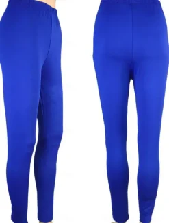 Best Women's Normal Tights Leggings Fashion Tights Full Length Mid Waist Plain Tummy Control Butt Lift Comfort High Elasticity Casual Weekend Lake blue Sapphire Wine Red Ice silk yellow leopard pants Women Leggings