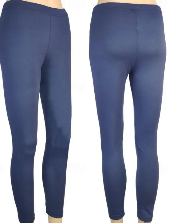 Best Women's Normal Tights Leggings Fashion Tights Full Length Mid Waist Plain Tummy Control Butt Lift Comfort High Elasticity Casual Weekend Lake blue Sapphire Wine Red Ice silk yellow leopard pants Women Leggings