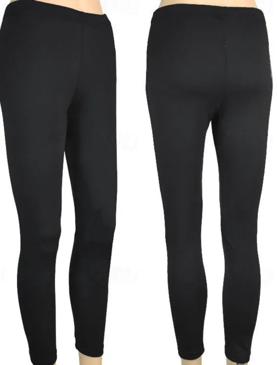 Best Women's Normal Tights Leggings Fashion Tights Full Length Mid Waist Plain Tummy Control Butt Lift Comfort High Elasticity Casual Weekend Lake blue Sapphire Wine Red Ice silk yellow leopard pants Women Leggings