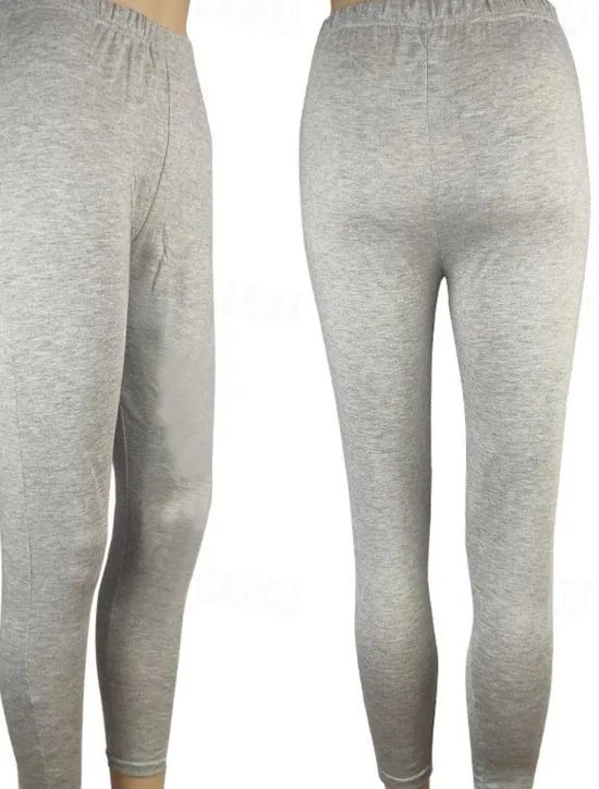 Best Women's Normal Tights Leggings Fashion Tights Full Length Mid Waist Plain Tummy Control Butt Lift Comfort High Elasticity Casual Weekend Lake blue Sapphire Wine Red Ice silk yellow leopard pants Women Leggings