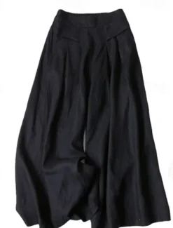Clearance Women's Normal Wide Leg Classic Flowy Full Length Natural Wide Leg Classic Basic Inelastic Causal Daily Wear Black White Yellow Navy Blue Fall Winter Loose Fit Women Pants