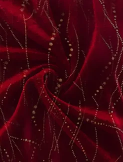 Women's Off-Shoulder Sequin Cocktail Dress Burgundy Three-Quarter Sleeve Sweetheart Neckline Fla Skirt Evening Party A-Line Dress Winter Fall Festive Glamour Women Cocktail Dress