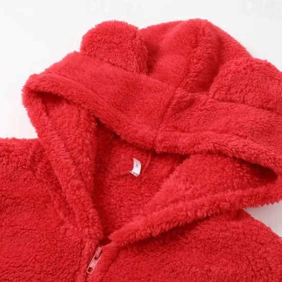 Best Women's Onesie Pure Color Warm Fashion Plush Home Daily Bed Sherpa Warm Hoodie Long Sleeve Hole Fall Winter Home Outfits Women Sleepwear