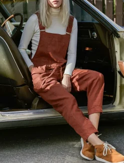 Online Women's Overall Bib Jumpsuit Utility Patch Pocket Solid Color Square Neck Streetwear Daily Vacation Casual Regular Fit Sleeveless Black Wine Blue S M L Summer Wide-leg Pants Vacation Women Jumpsuits
