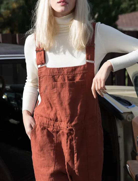 Online Women's Overall Bib Jumpsuit Utility Patch Pocket Solid Color Square Neck Streetwear Daily Vacation Casual Regular Fit Sleeveless Black Wine Blue S M L Summer Wide-leg Pants Vacation Women Jumpsuits