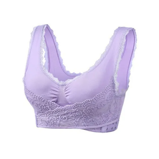 Discount Women's Oversized Lace Sports Bras Cross Front Side Buckle Wire Free Bra Yoga Workout Activewear Home Outfits Women Lingerie