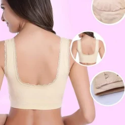 Discount Women's Oversized Lace Sports Bras Cross Front Side Buckle Wire Free Bra Yoga Workout Activewear Home Outfits Women Lingerie