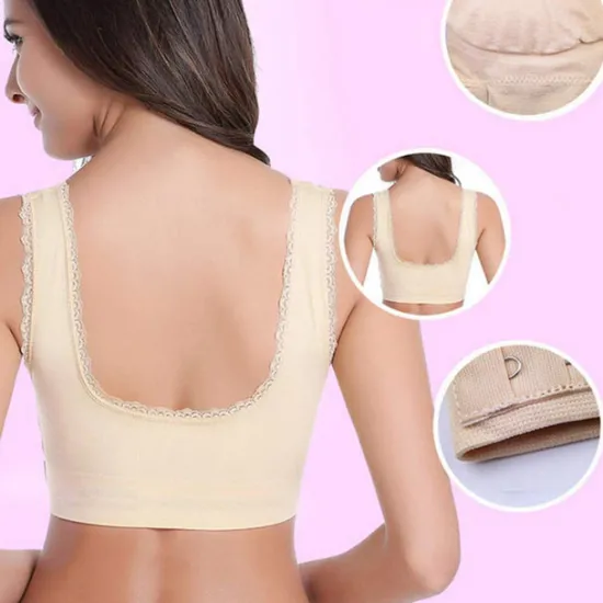 Discount Women's Oversized Lace Sports Bras Cross Front Side Buckle Wire Free Bra Yoga Workout Activewear Home Outfits Women Lingerie
