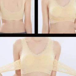 Discount Women's Oversized Lace Sports Bras Cross Front Side Buckle Wire Free Bra Yoga Workout Activewear Home Outfits Women Lingerie