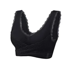 Discount Women's Oversized Lace Sports Bras Cross Front Side Buckle Wire Free Bra Yoga Workout Activewear Home Outfits Women Lingerie