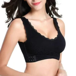 Discount Women's Oversized Lace Sports Bras Cross Front Side Buckle Wire Free Bra Yoga Workout Activewear Home Outfits Women Lingerie