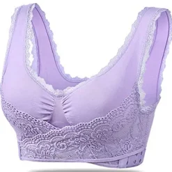 Discount Women's Oversized Lace Sports Bras Cross Front Side Buckle Wire Free Bra Yoga Workout Activewear Home Outfits Women Lingerie
