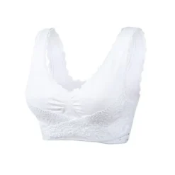 Discount Women's Oversized Lace Sports Bras Cross Front Side Buckle Wire Free Bra Yoga Workout Activewear Home Outfits Women Lingerie