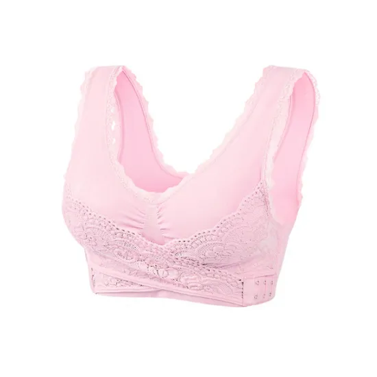 Discount Women's Oversized Lace Sports Bras Cross Front Side Buckle Wire Free Bra Yoga Workout Activewear Home Outfits Women Lingerie