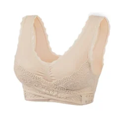Discount Women's Oversized Lace Sports Bras Cross Front Side Buckle Wire Free Bra Yoga Workout Activewear Home Outfits Women Lingerie