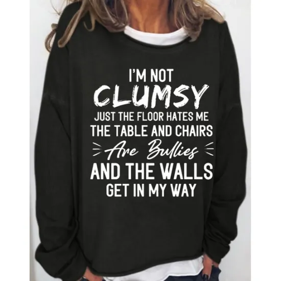Best Women's Oversized Sweatshirt Pullover Cotton Blend Text Daily Sports Print Monograms Active Streetwear Loose Fit Round Neck Long Sleeve Without Lining Micro-elastic Comfrt Breathable Soft Fabric Women Hoodies & Sweatshirts