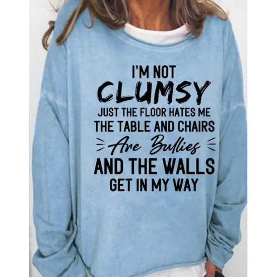 Best Women's Oversized Sweatshirt Pullover Cotton Blend Text Daily Sports Print Monograms Active Streetwear Loose Fit Round Neck Long Sleeve Without Lining Micro-elastic Comfrt Breathable Soft Fabric Women Hoodies & Sweatshirts
