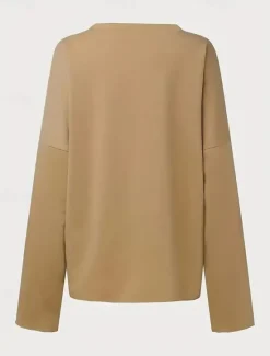 Best Women's Oversized Sweatshirt Pullover Cotton Blend Letter Street Casual Sports Basic Round Neck Long Sleeve Top Micro-elastic Fall & Winter Comfrt Breathable Soft Fabric Women Hoodies & Sweatshirts