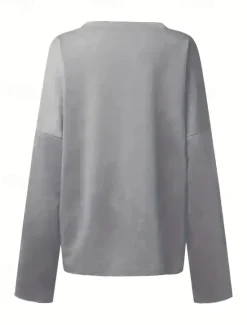 Best Women's Oversized Sweatshirt Pullover Cotton Blend Letter Street Casual Sports Basic Round Neck Long Sleeve Top Micro-elastic Fall & Winter Comfrt Breathable Soft Fabric Women Hoodies & Sweatshirts