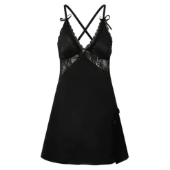Clearance Women's Pajamas Nightgown Dress Pjs Patchwork Fashion Comfort Soft Home Daily Satin Silk V Wire Sleeveless Hole Summer Spring Home Outfits Women Sleepwear