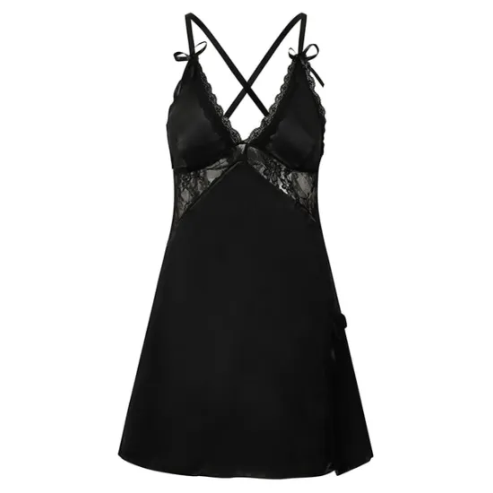 Clearance Women's Pajamas Nightgown Dress Pjs Patchwork Fashion Comfort Soft Home Daily Satin Silk V Wire Sleeveless Hole Summer Spring Home Outfits Women Sleepwear