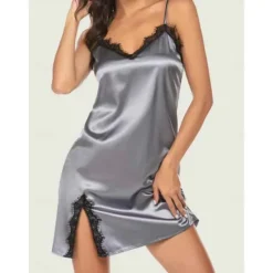 Clearance Women's Pajamas Nightgown Nightshirt Dress Pure Color Fashion Comfort Home Daily Bed Satin Silk Breathable Straps Sleeveless Backless Summer Home Outfits Women Sleepwear
