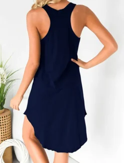 New Women's Pajamas Nightgown Nighty Pjs Pure Color Comfort Soft Home Vacation Sleeveless Spring Summer Army Green Home Outfits Women Sundresses