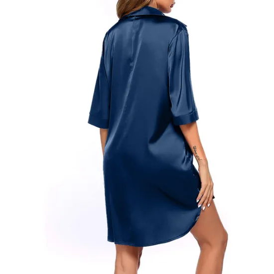 Clearance Women's Pajamas Nightgown Dress Pjs Pure Color Fashion Simple Comfort Party Home Bed Satin V Wire Half Sleeve Summer Spring Women Sleepwear