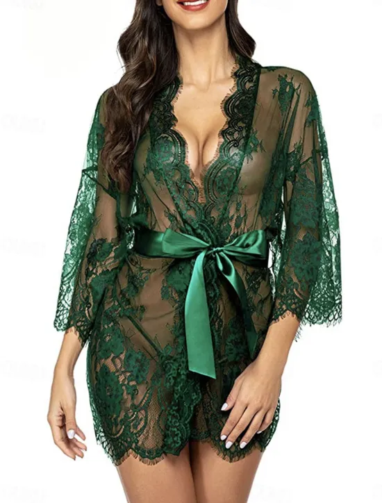Online Women's Pajamas Nightgown Nightshirt Dress Pure Color Simple Casual Soft Home Daily Bed Breathable V Wire Long Sleeve Summer Spring Home Outfits Women Lingerie